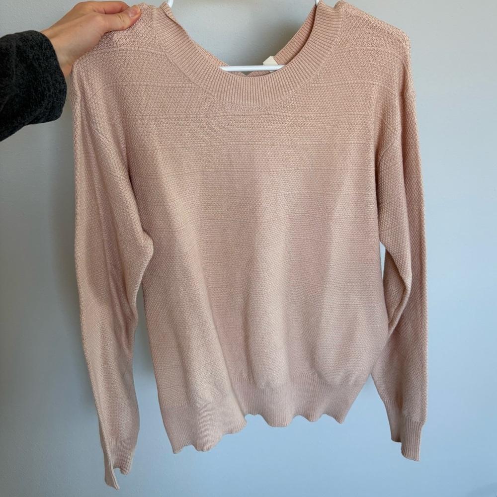 Elegant Women's Blush Crew Neck Sweater